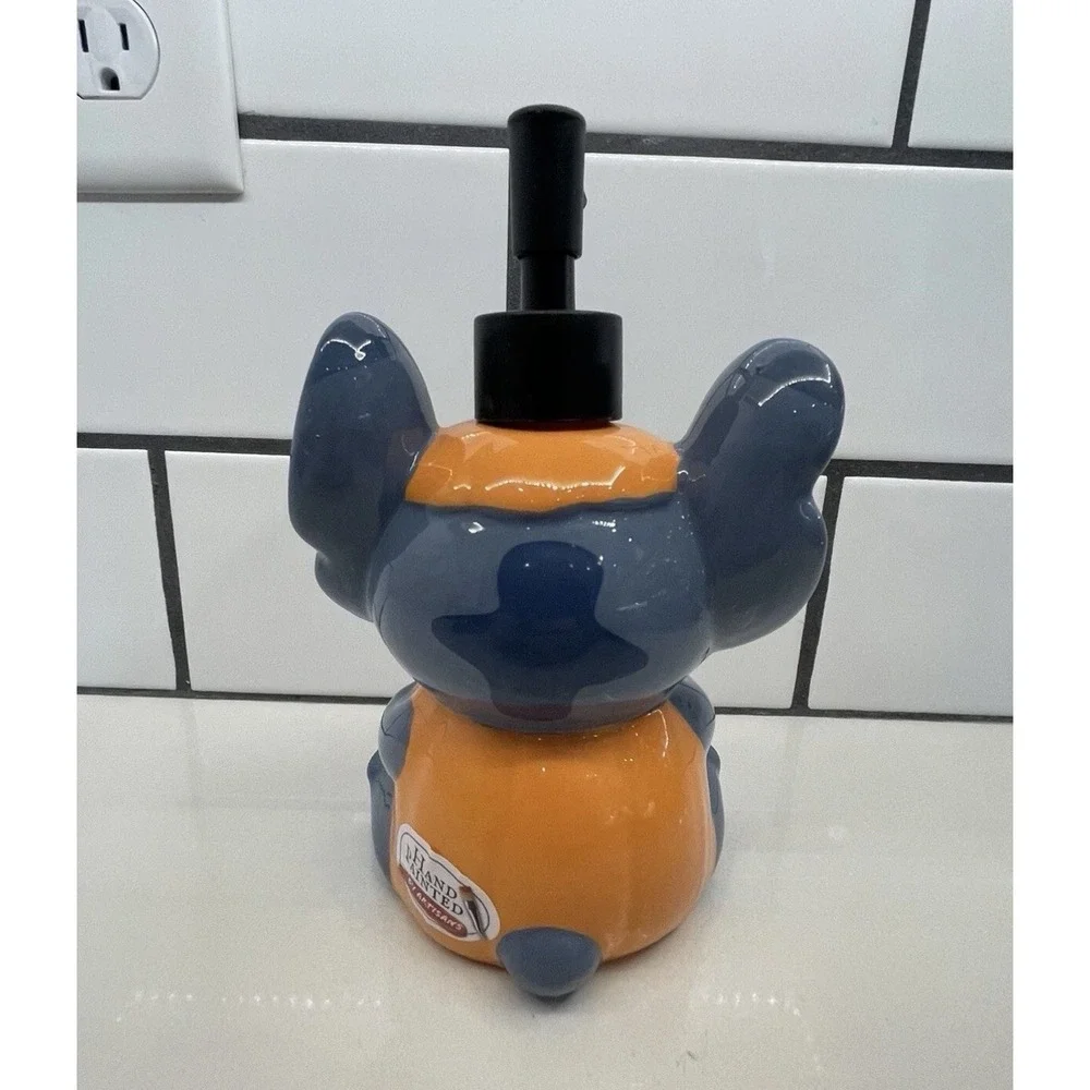 Disney Stitch Halloween Pumpkin Toothbrush Soap Dispenser Holder NEW Set Of 3